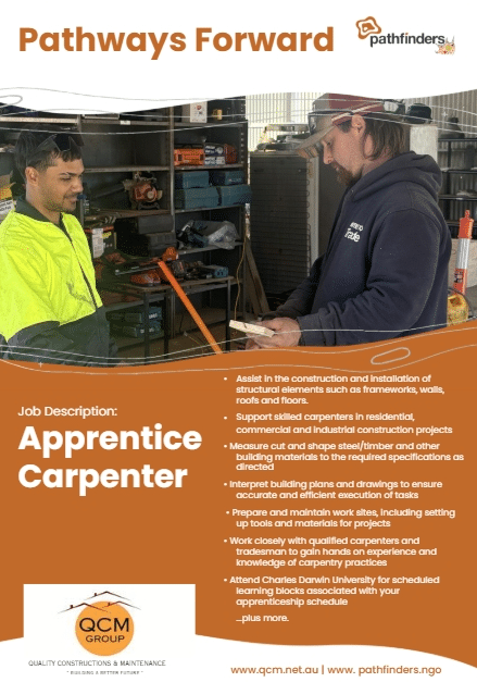 Pathways Forward apprentice carpenter job description